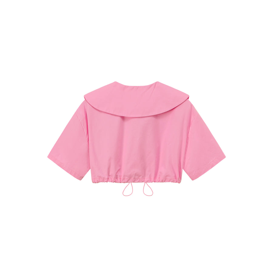 CHUU Doll Collar Cropped Shirt Jacket