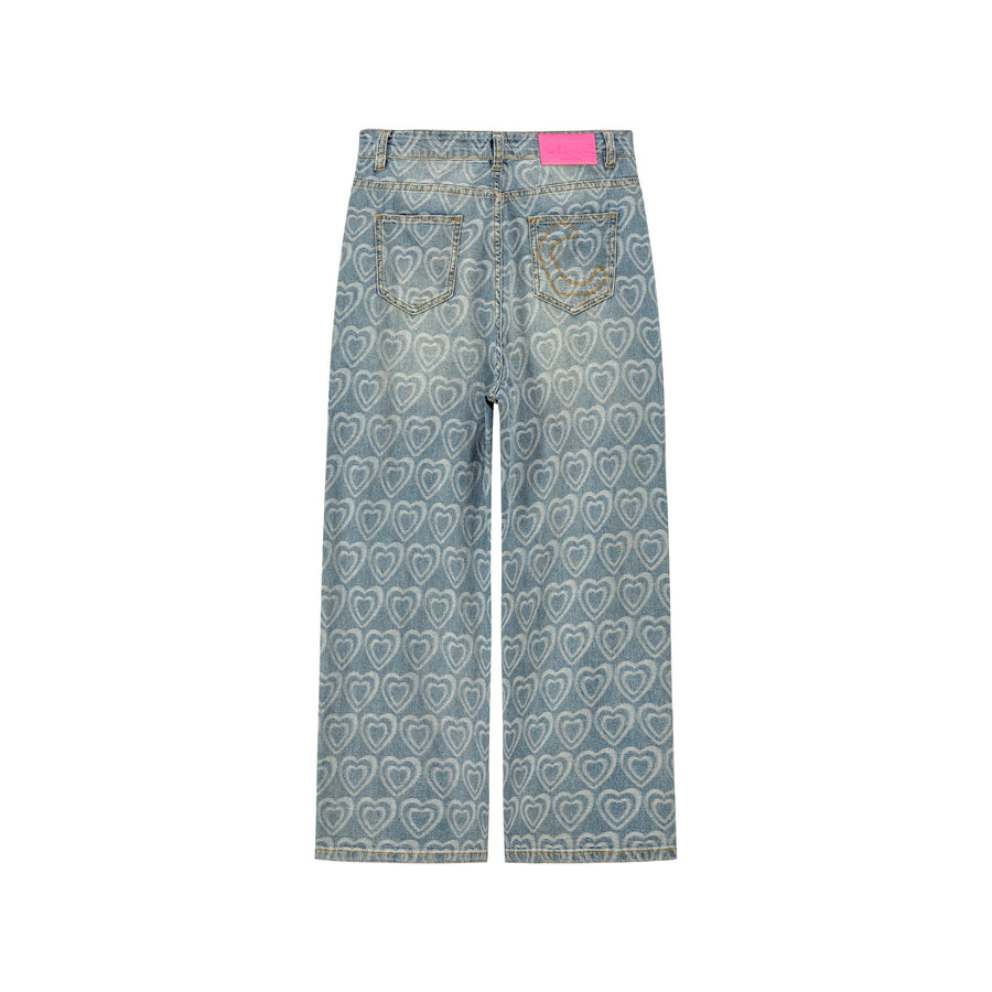 CHUU Growing Heart Straight Jeans