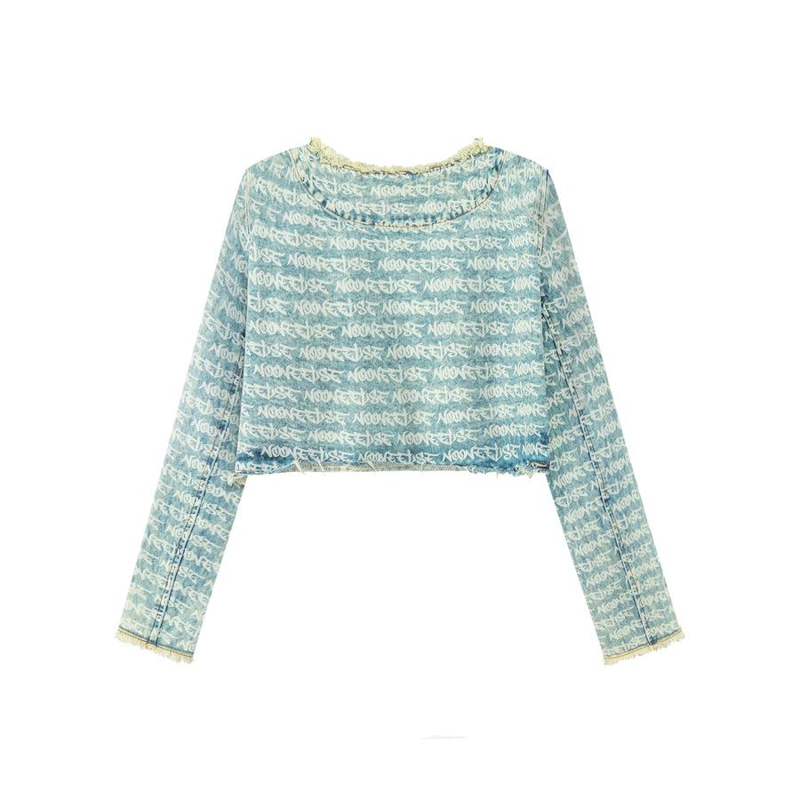 CHUU Loose-Fit Denim Cropped Jacket