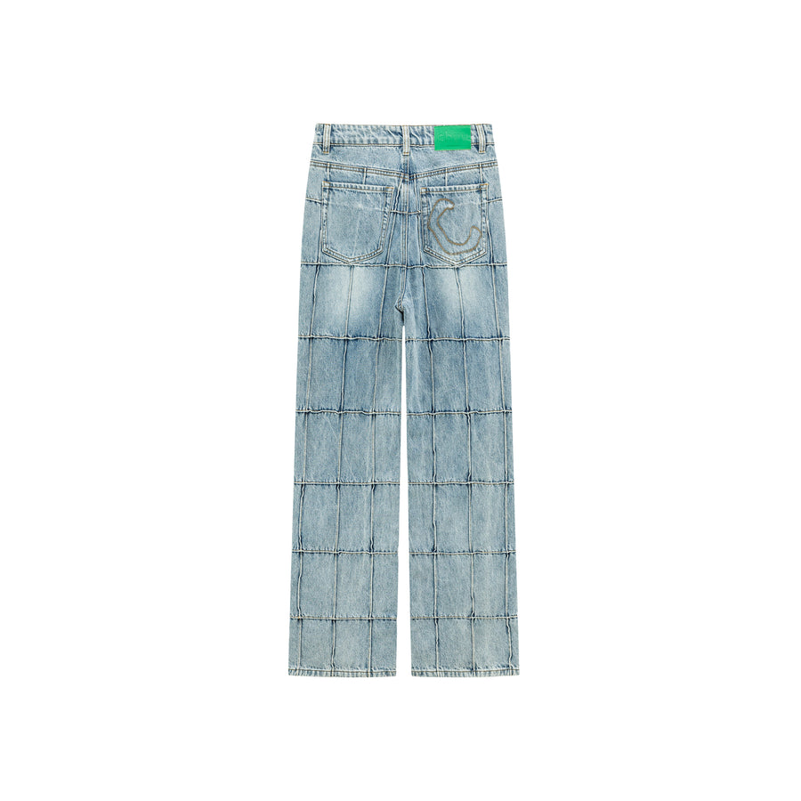 CHUU Squares High-Waisted Wide Jeans