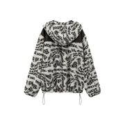 Sporty Hoodie Fleece Crop Jacket