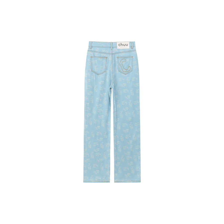 CHUU Words Wide Straight Denim Jeans