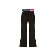 Cutout Waist Skinny Bootcut Jeans