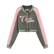 Joining Forces Crop Baseball Jacket