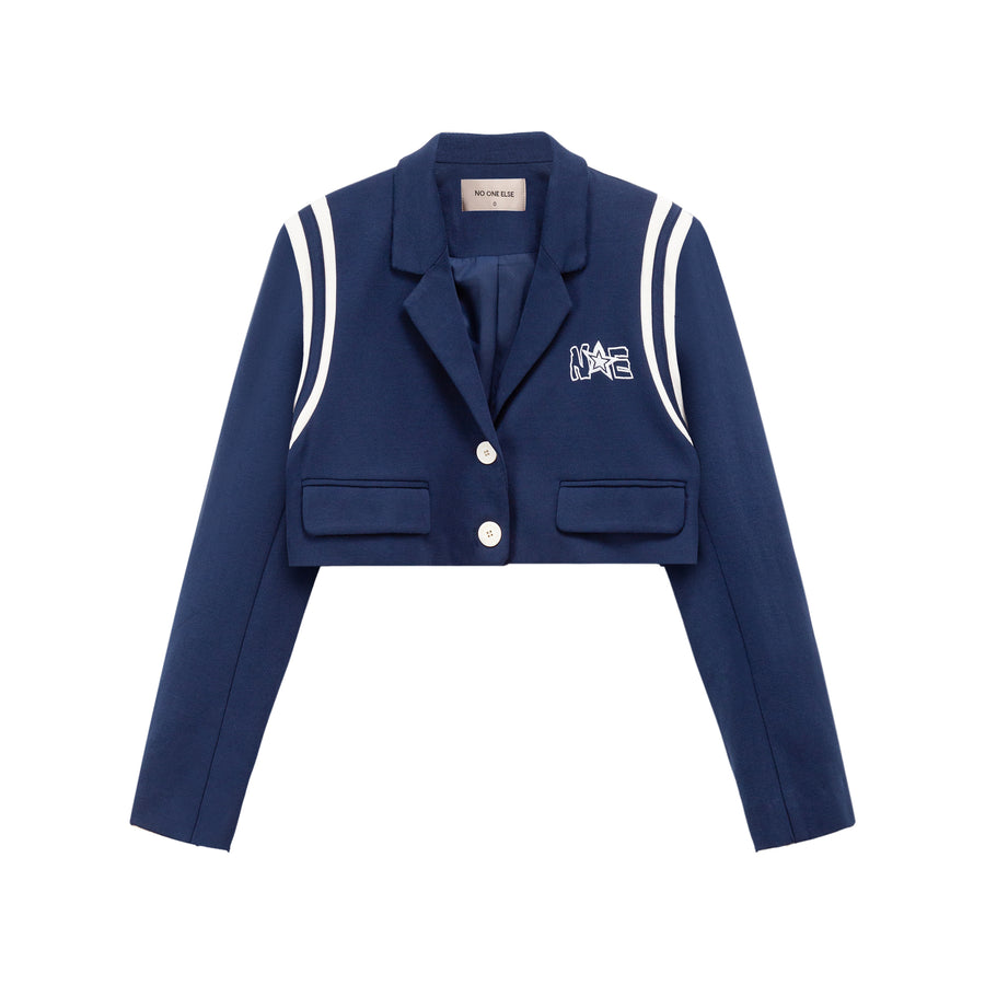 CHUU Cropped Varsity Jacket