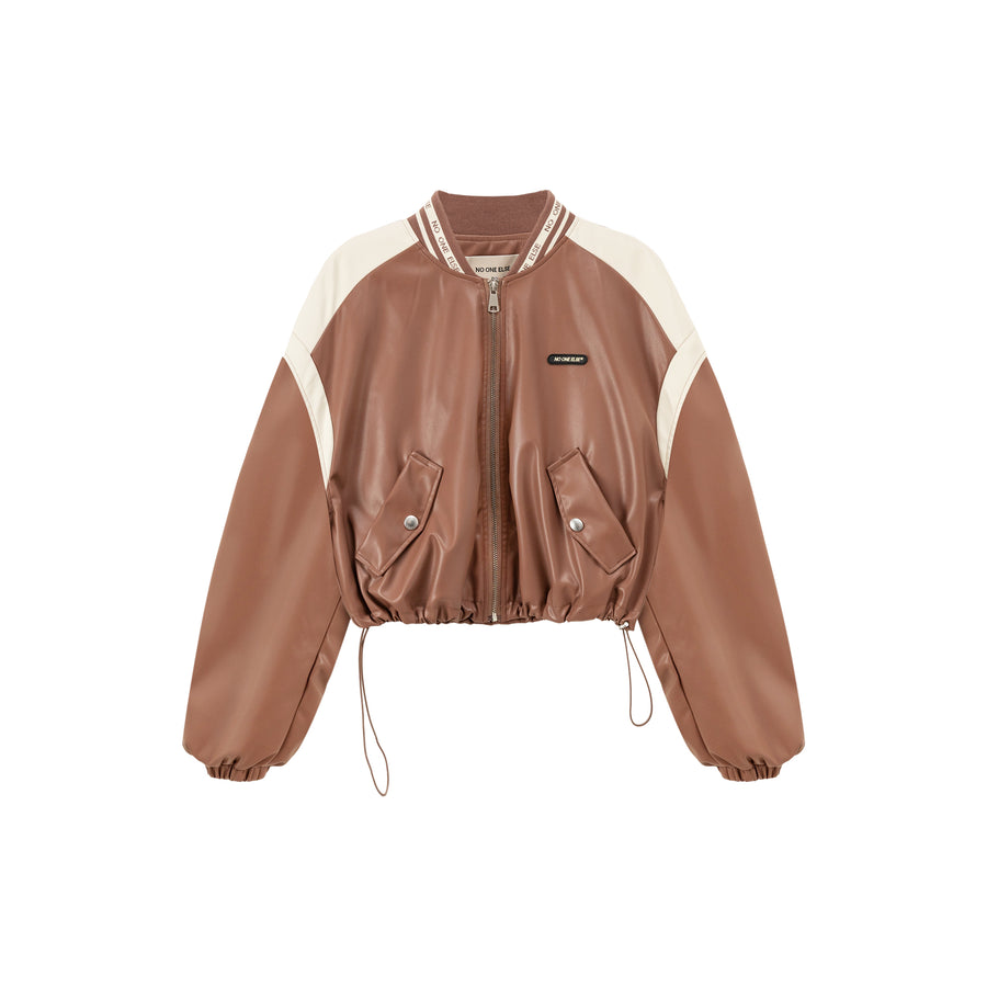 CHUU Line Color Combination Leather Jacket