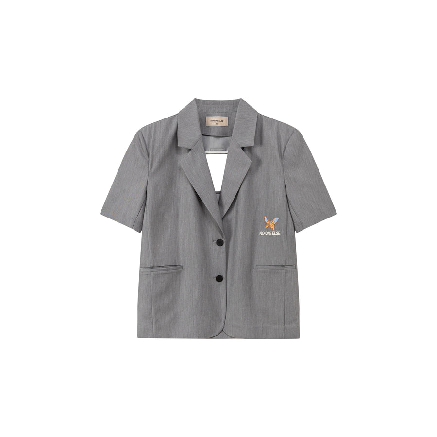 CHUU Back Embroidered Butterfly Jacket