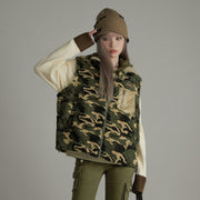 Camouflage Fleece Zip-Up Vest Jacket