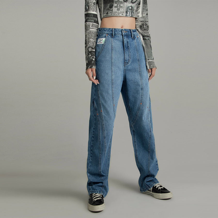 CHUU Wide Washed Jeans