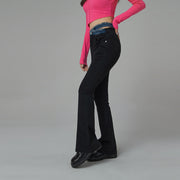 Cutout Waist Skinny Bootcut Jeans