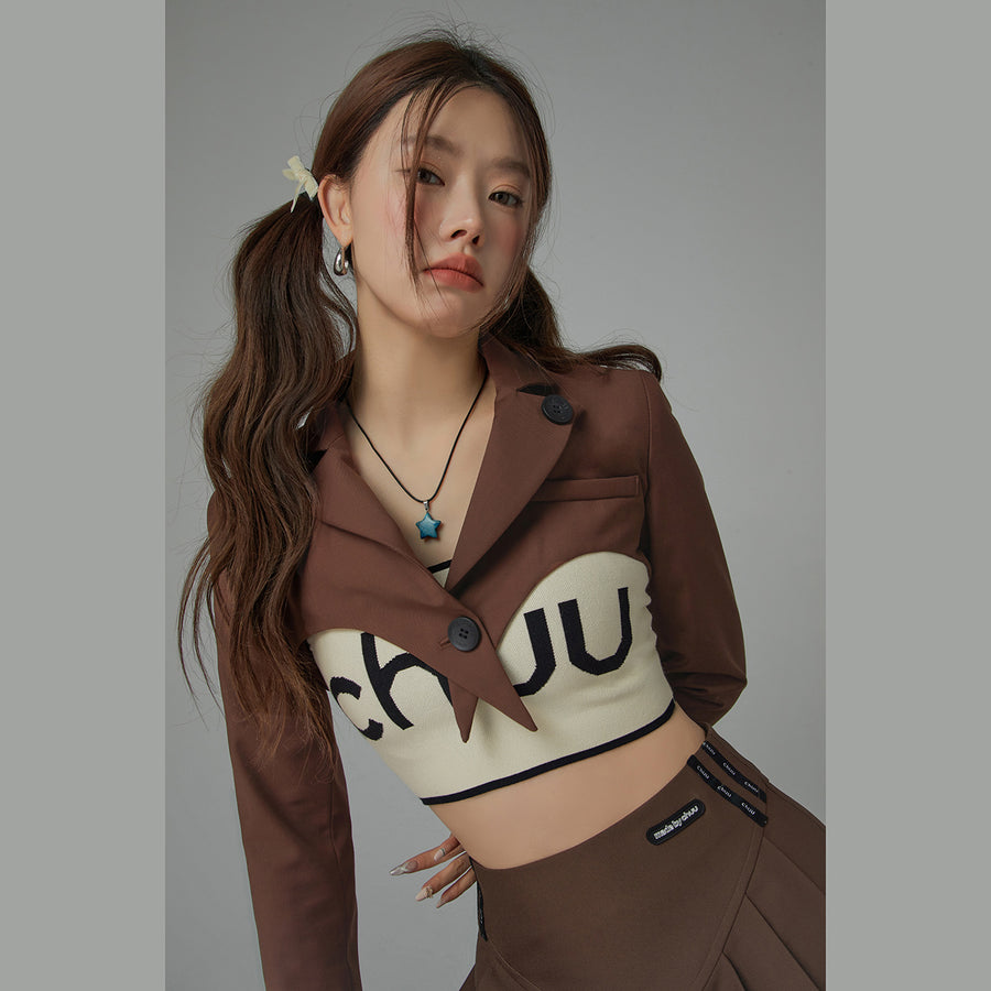 CHUU One Button Cropped Jacket