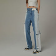 Faded Washed Distressed Denim Jeans