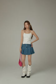 Color Bustier Slim Sleeveless Top