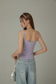 Color Bustier Slim Sleeveless Top