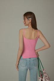 Color Bustier Slim Sleeveless Top