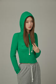 Pocket Hooded Color T-Shirt