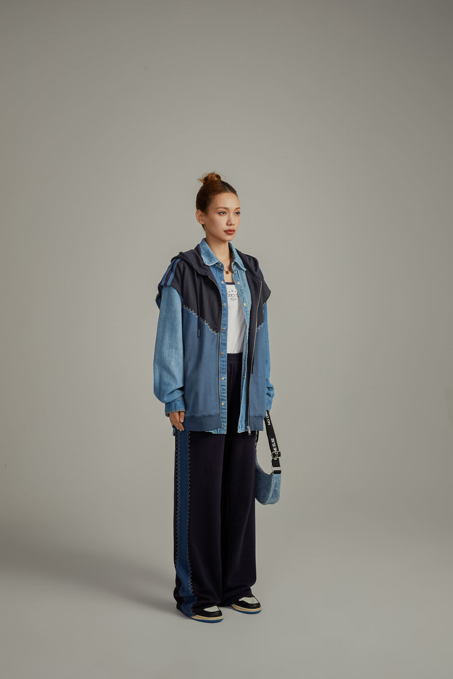 CHUU Stitch Hooded Zip-Up Vest