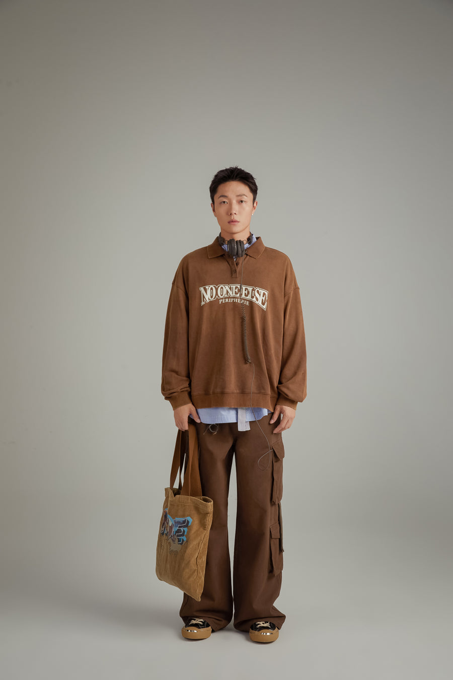 CHUU Polo Neck Boxy Sweatshirt