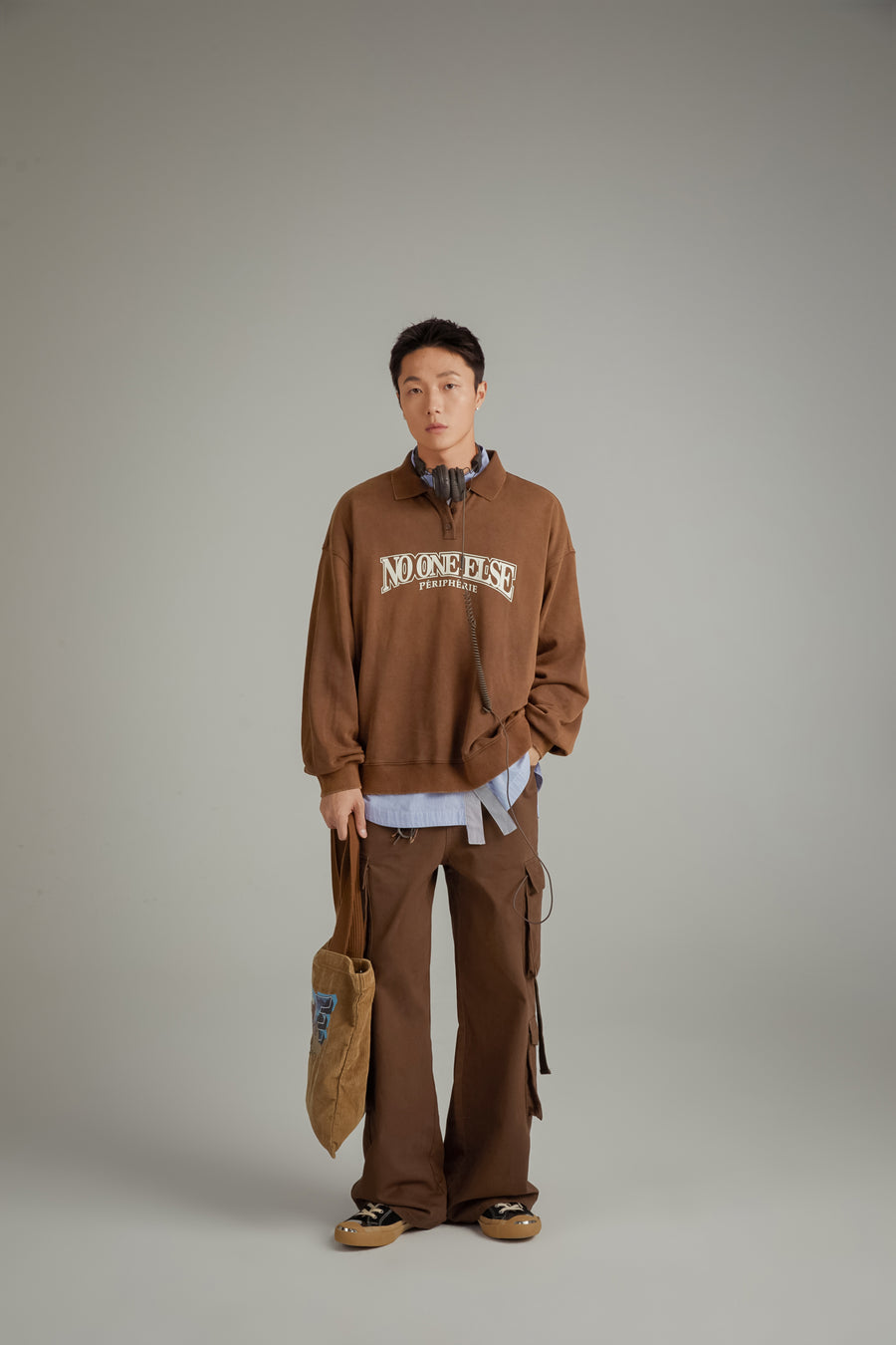 CHUU Polo Neck Boxy Sweatshirt