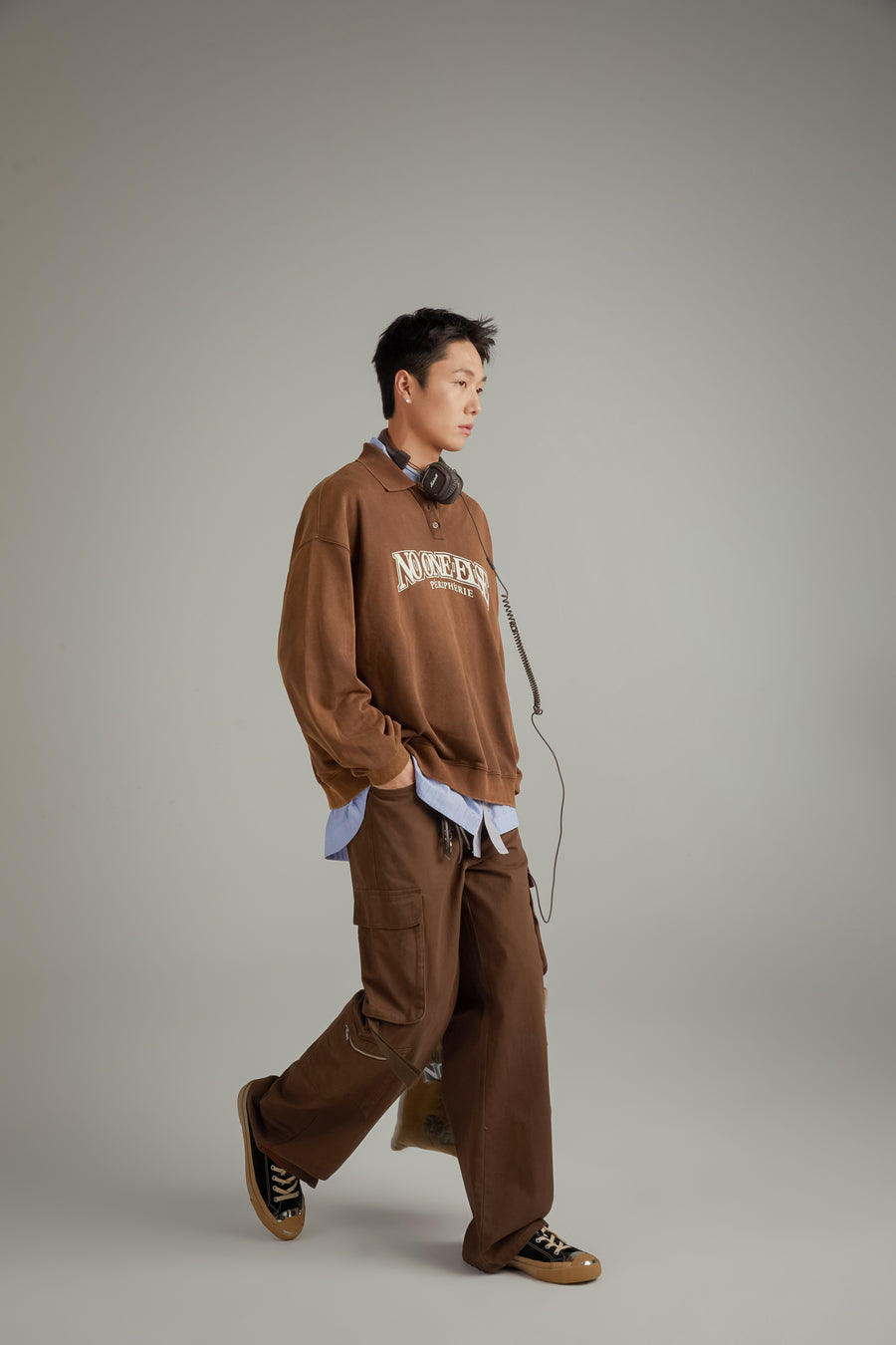 CHUU Polo Neck Boxy Sweatshirt