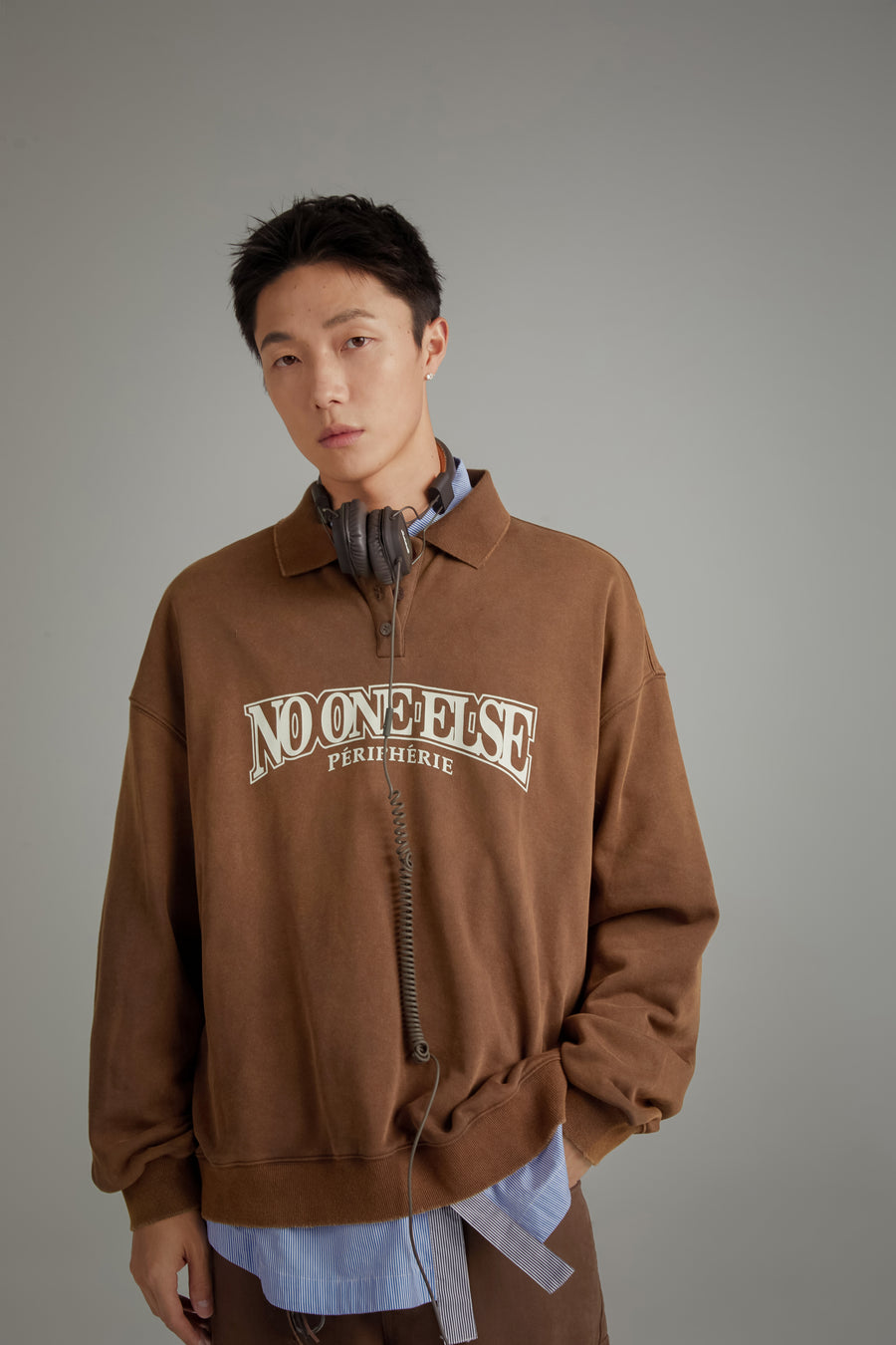 CHUU Polo Neck Boxy Sweatshirt