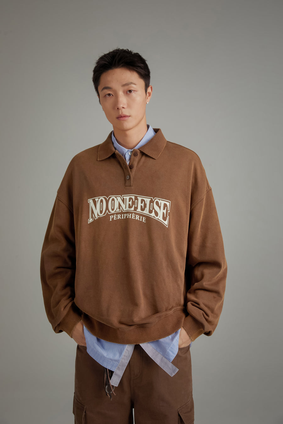 CHUU Polo Neck Boxy Sweatshirt