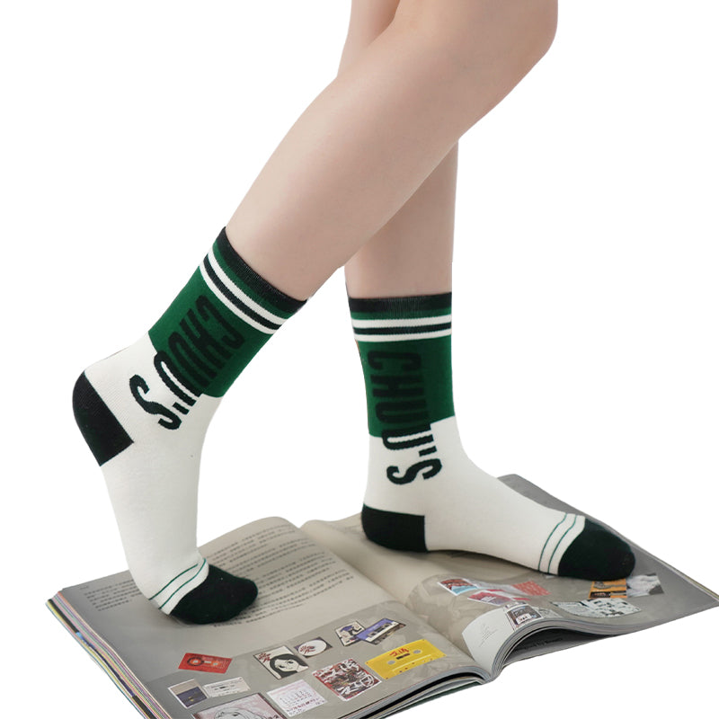 CHUU Vintage Lined High Socks