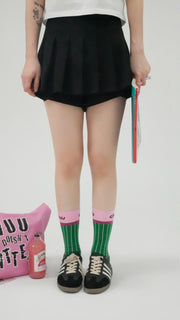 Color Logo Vertical Stripes High Socks