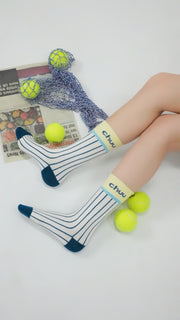 Color Logo Vertical Stripes High Socks