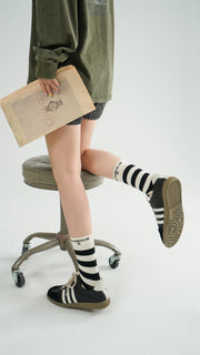 Logo Striped High Socks