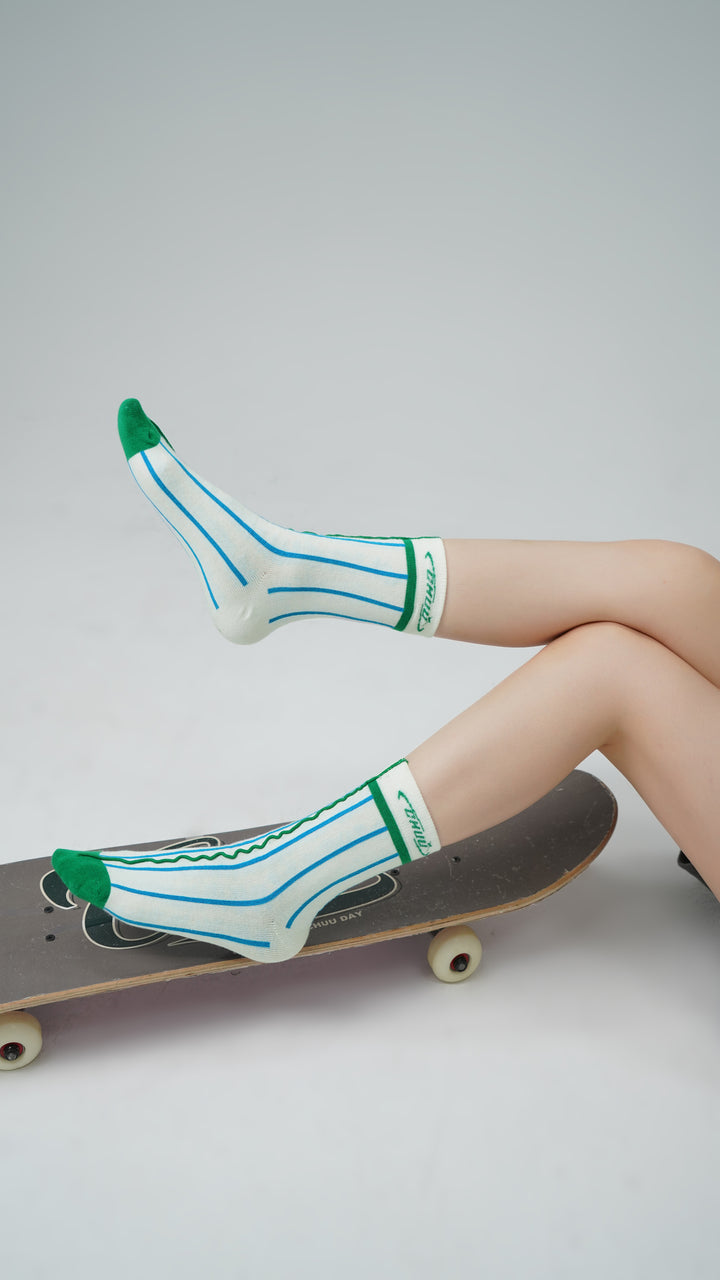 Frilyl Vintage Lined Ribbed High Socks