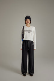 Banded Wide Leg Jogger Pants