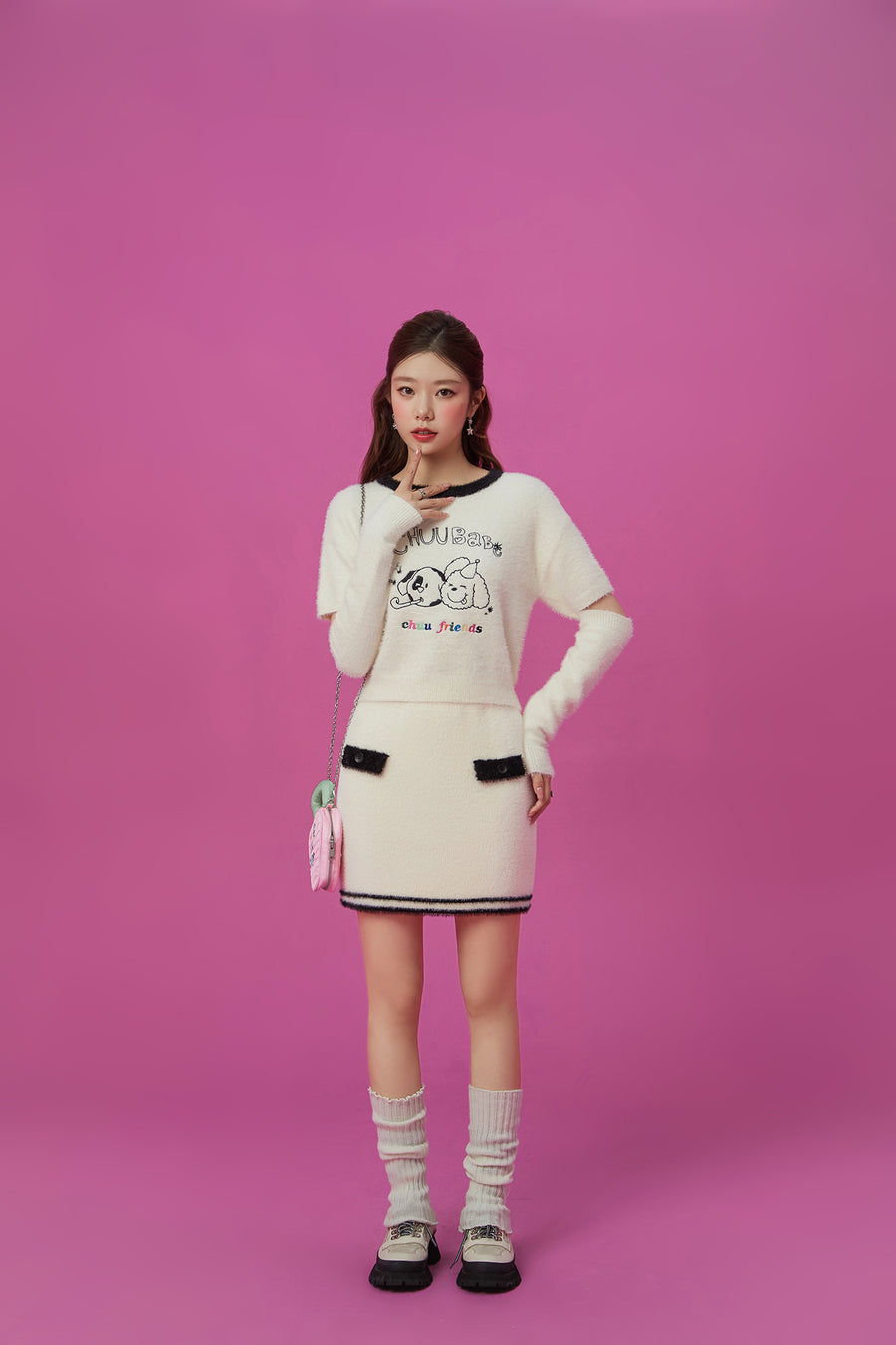 CHUU Color Lined Mini Skirt