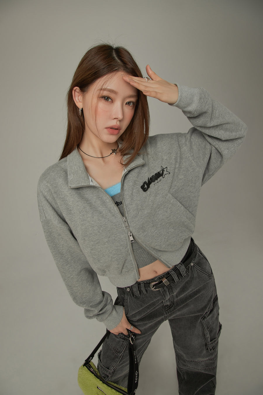 CHUU Sporty Loose Fit Zip-Up