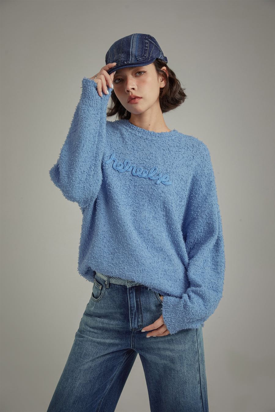 CHUU Logo Loose Fit Knit Sweater