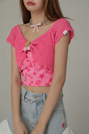 Cherry Point Summer Knit Bustier Top