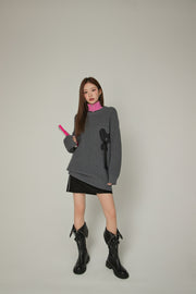 Heart String Loose Fit Knit Sweater