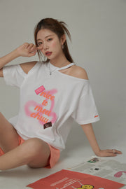 Nice To Meet Chuu Off-The-Shoulder Cherry T-Shirt