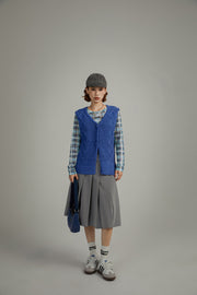 V-Neck Button Knit Vest