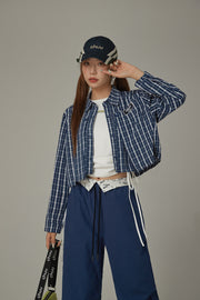 Checked Loose Fit Raw Hem Shirt