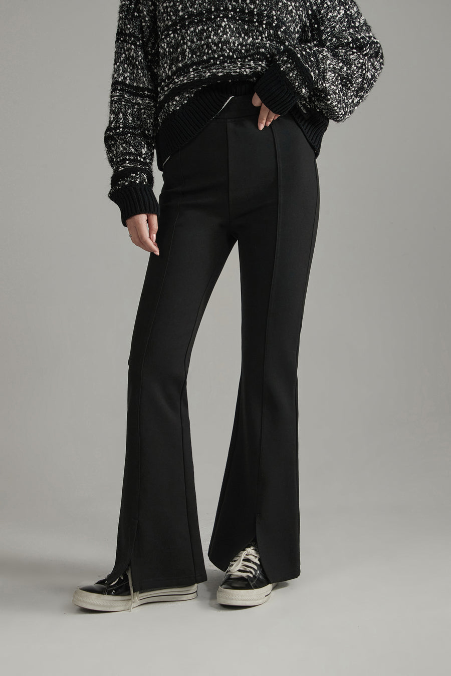 CHUU Slit Lined Bootcut Pants