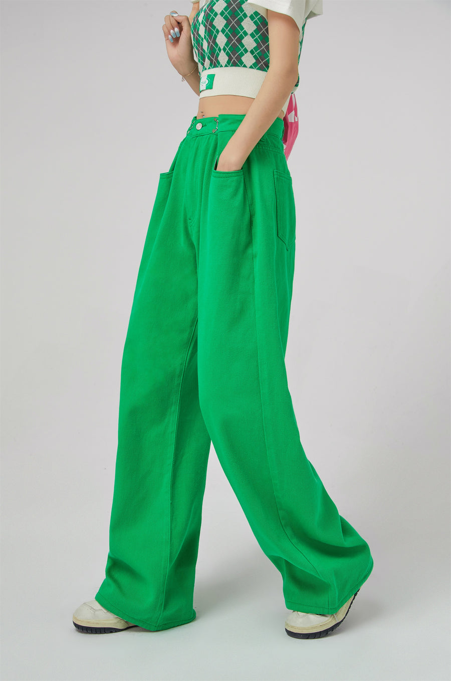 CHUU Summer Adjustable High Waist Wide Leg Pants