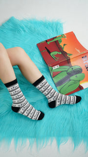 Color Logo Stripe Pattern High Socks