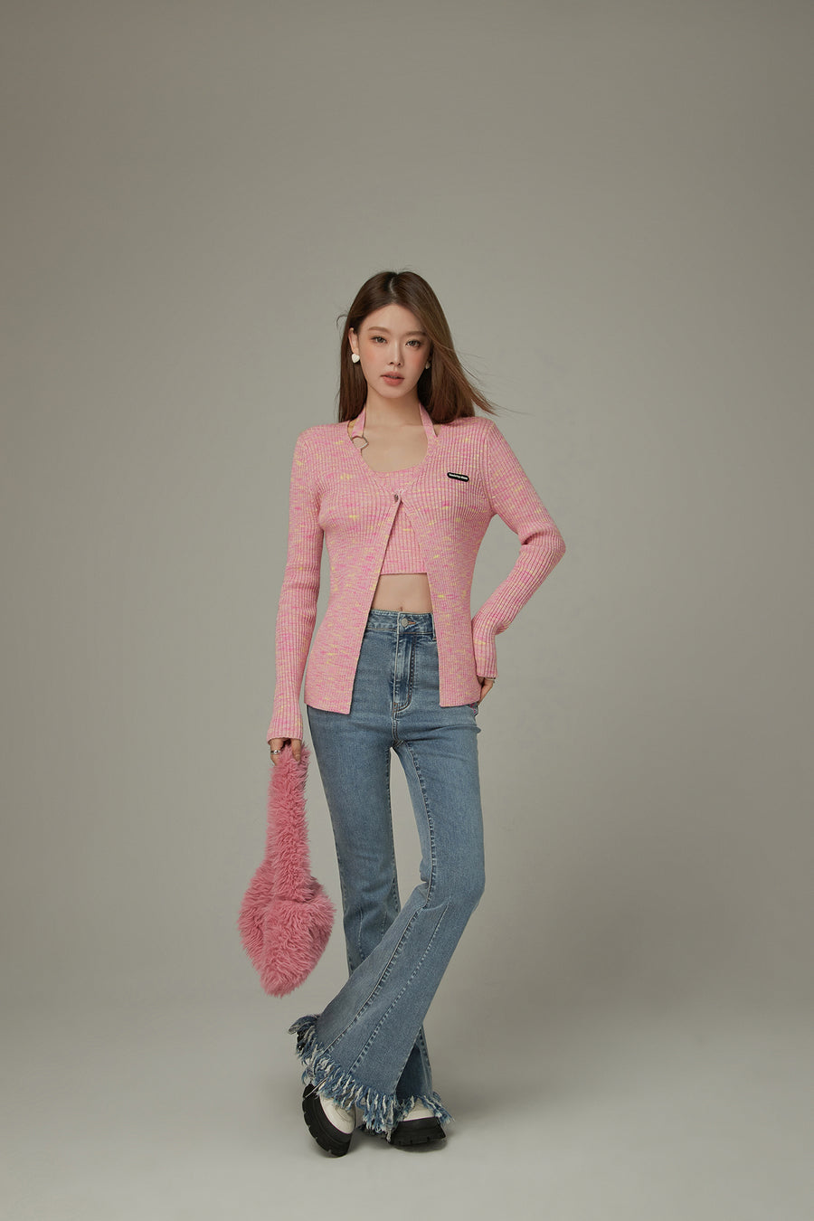 CHUU Heart Button Knit Cardigan