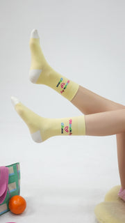 Made By Chuu Heart Lettering High Socks