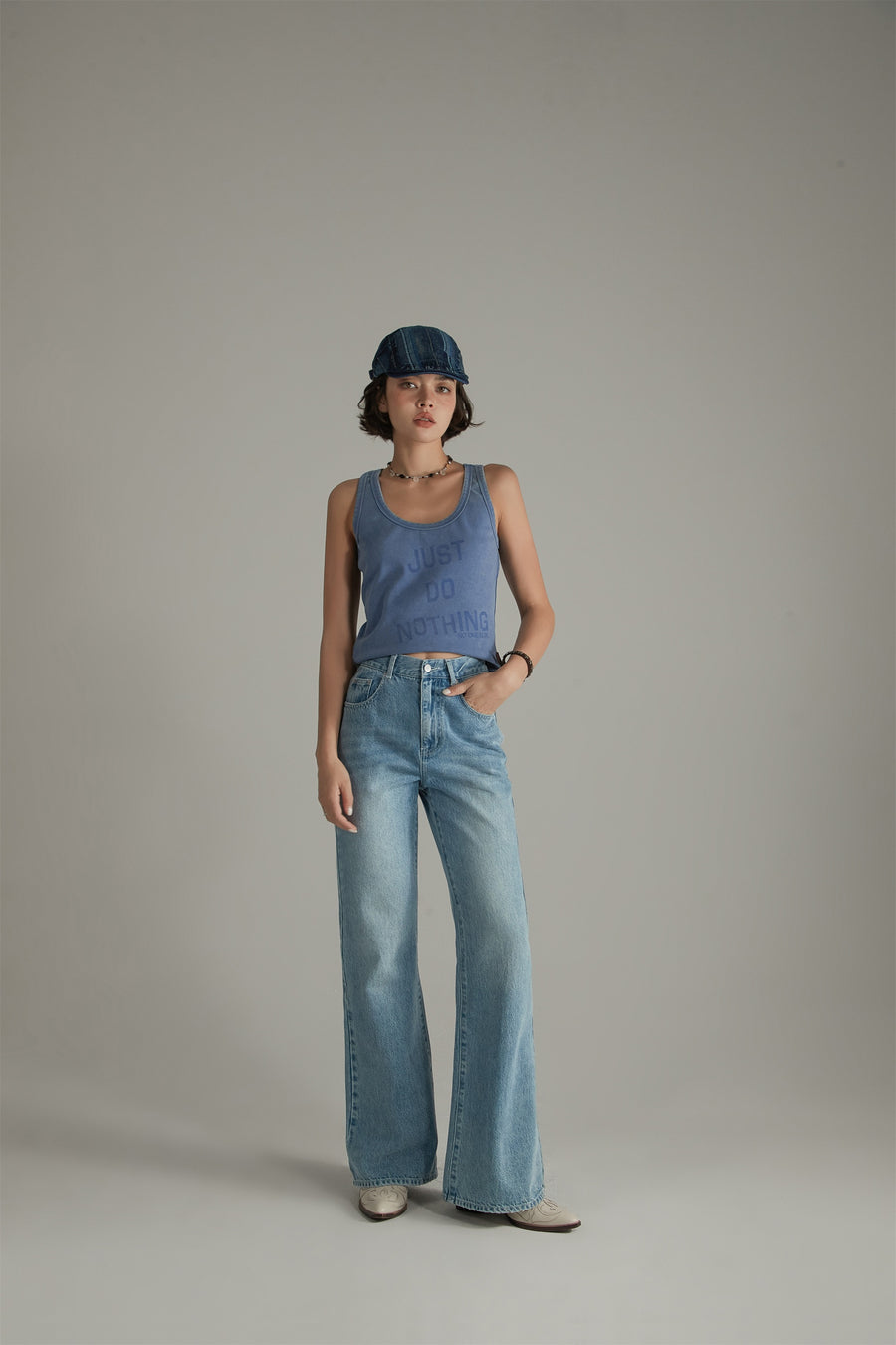 CHUU Basic Washed Bootcut Jeans