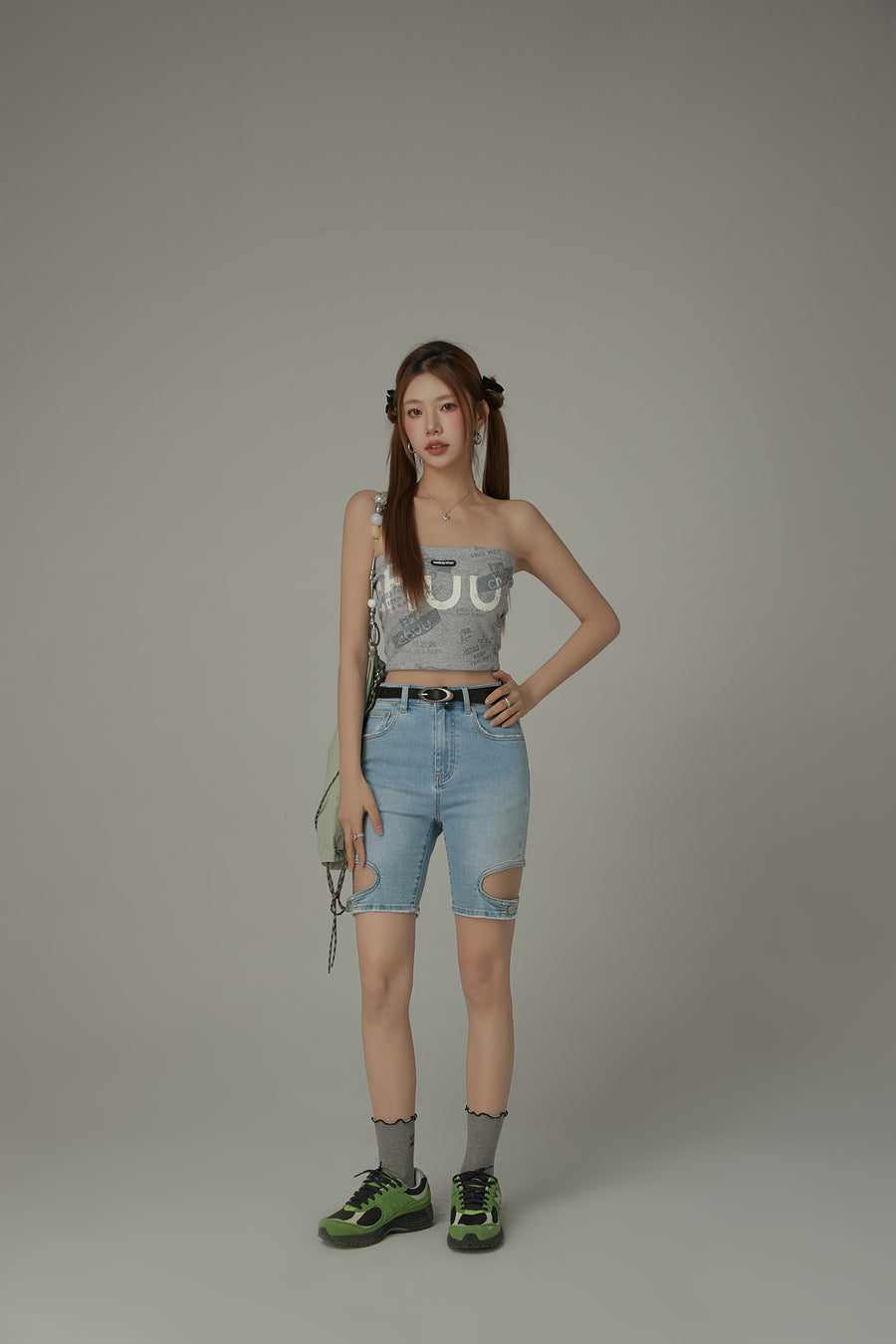 CHUU Letter Printing Sexy Slim Tube Top