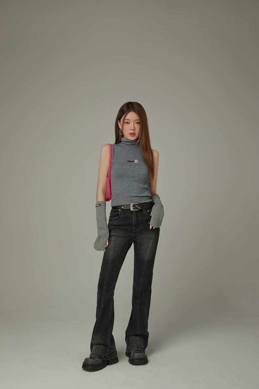 CHUU Basic Turtle Neck Sleeveless Top