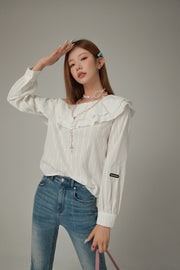 Frill Big Collar Blouse