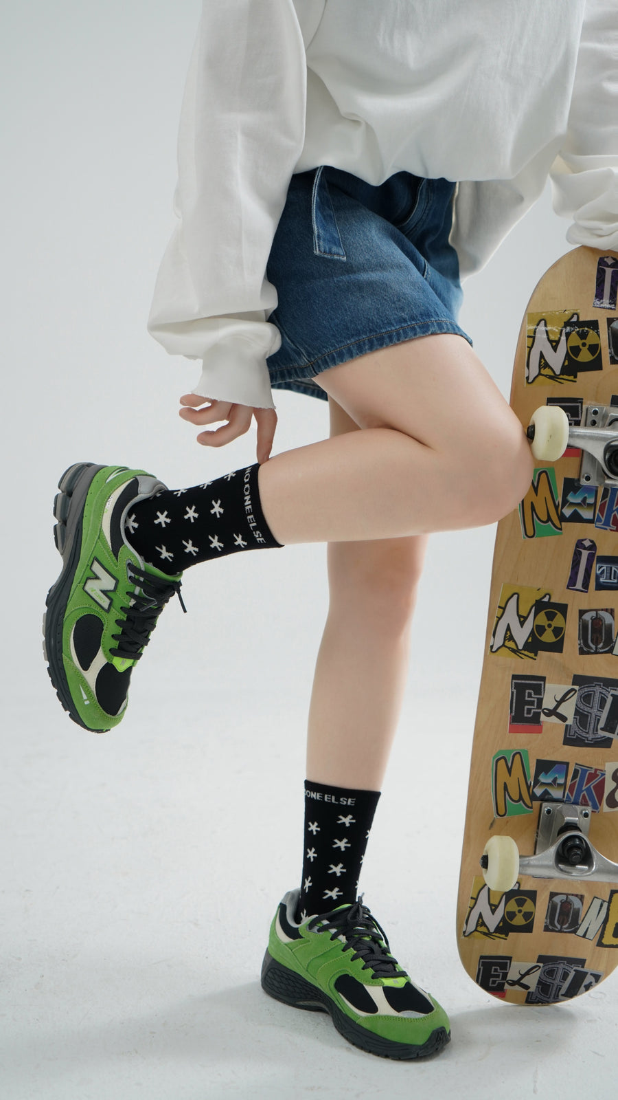 CHUU Light Color Star Jacquard Socks